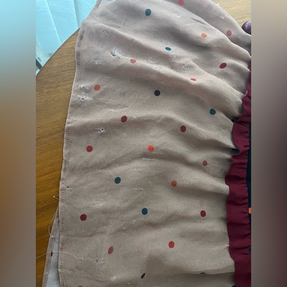 FARM Rio Burgundy, Black, and Tan Polka Dot Maxi Dress - Picture 9 of 11